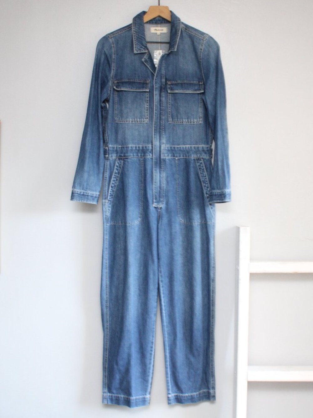 Madewell Utility Coveralls Denim Jumpsuit Dewitt Wash Blue Size Small NWT